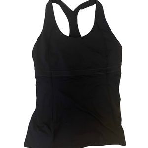Lululemon black tank top with built in bra 6